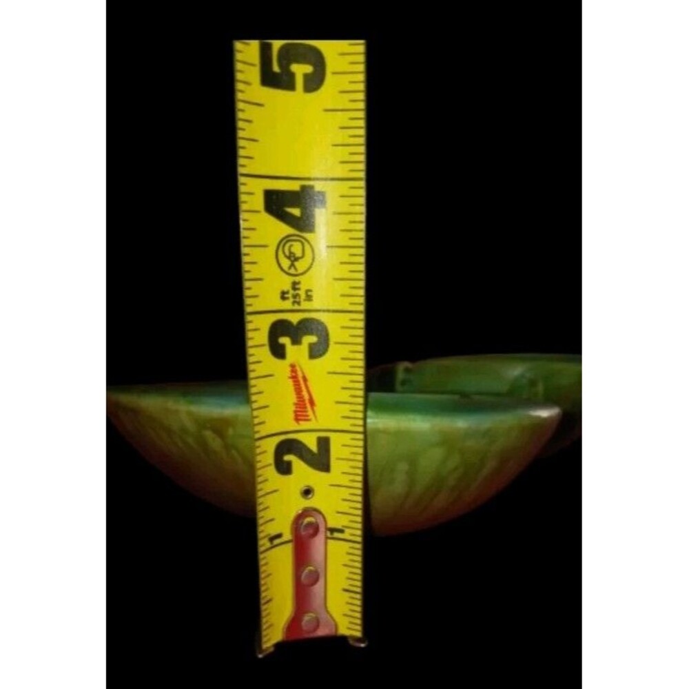 Large 1970's Ceramic Abstract Freeform Drip Glazed Atlantic Mold Ashtray Green - Picture 13 of 14